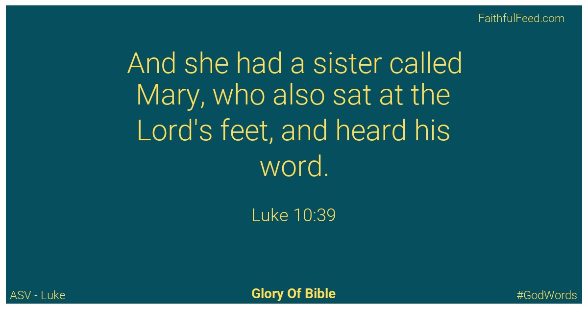 Luke 10:39 - Asv