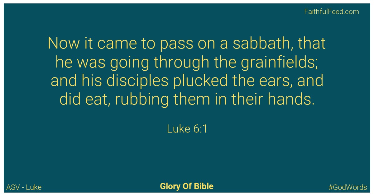 The Bible Verses from Luke Chapter 6 - Asv
