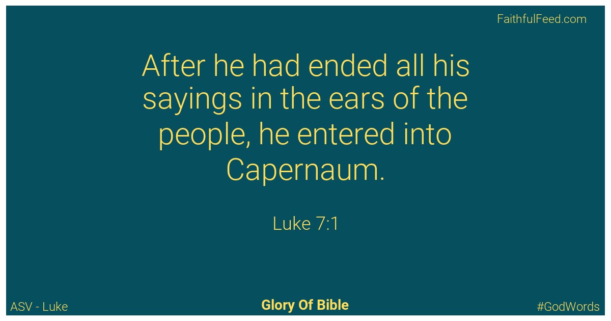 The Bible Verses from Luke Chapter 7 - Asv