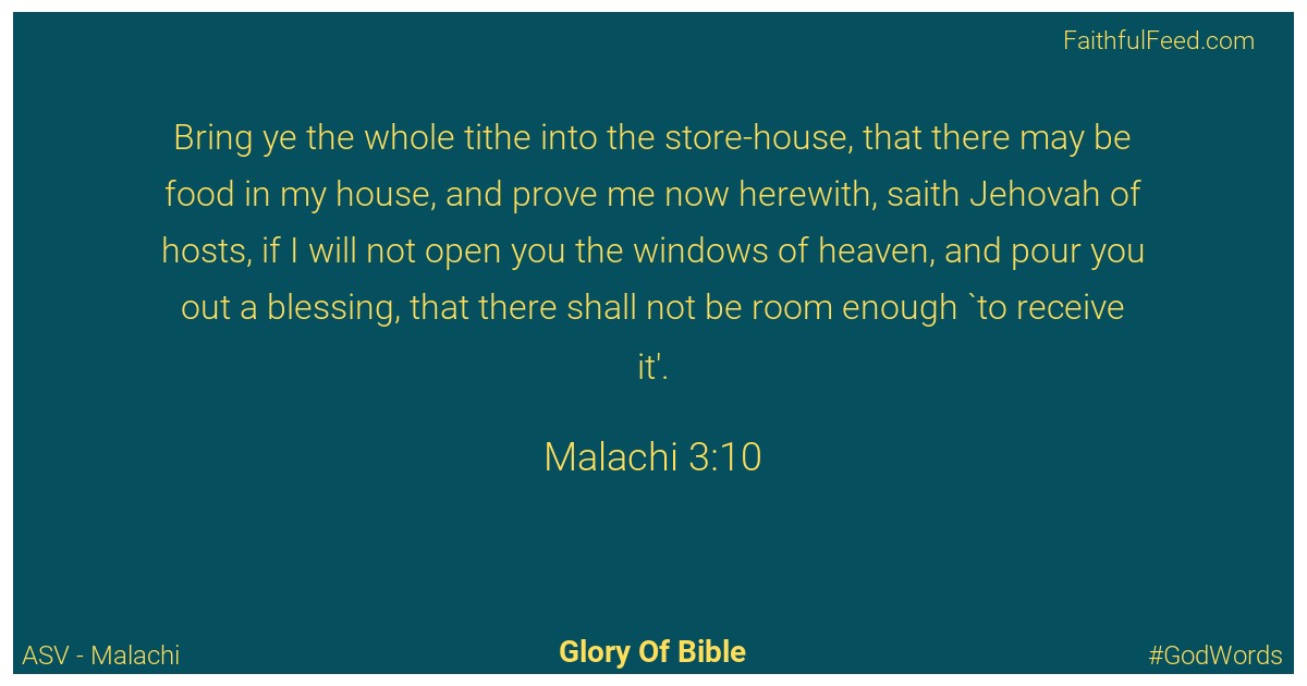Malachi 3:10 - Asv