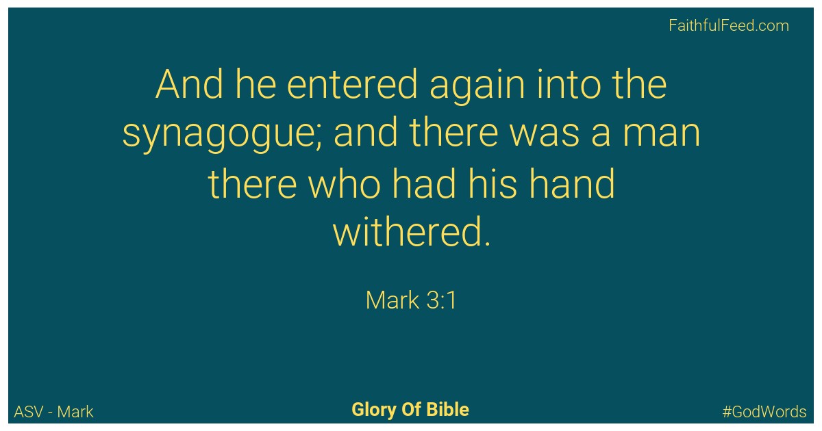Mark 3:1 - Asv