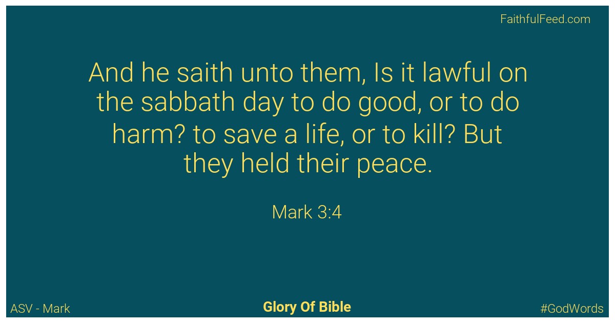 Mark 3:4 - Asv
