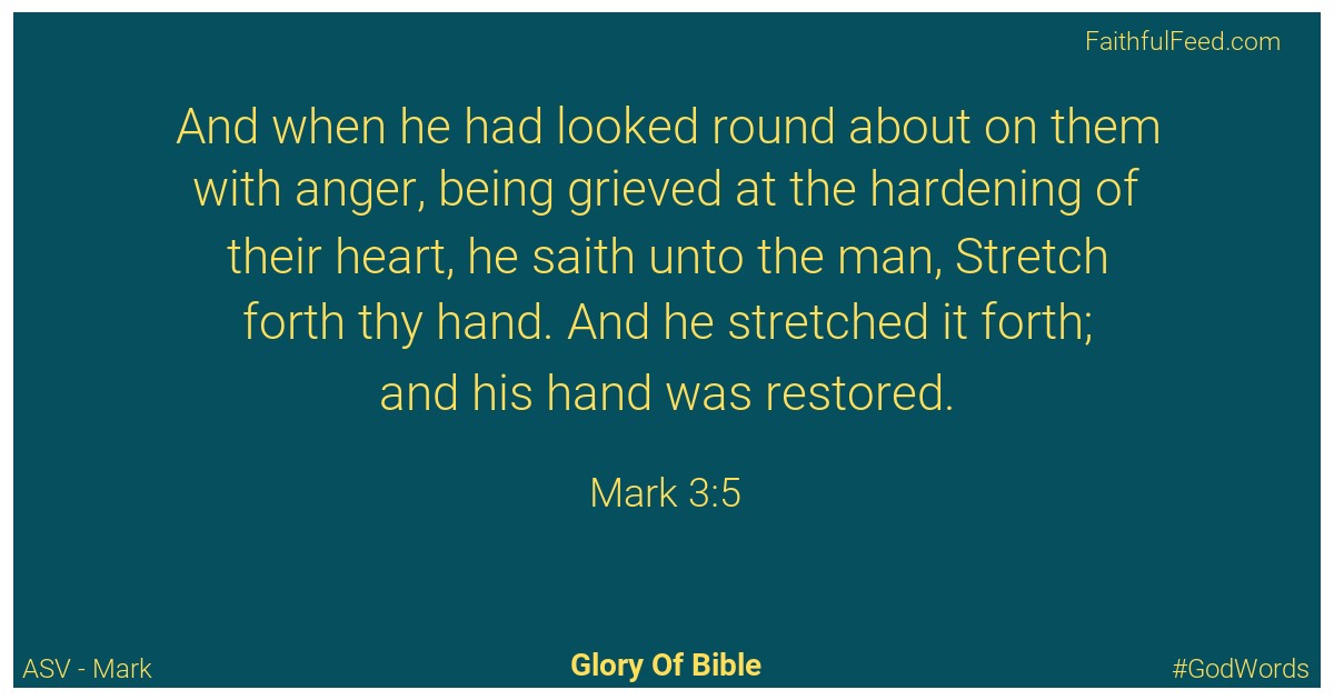 Mark 3:5 - Asv