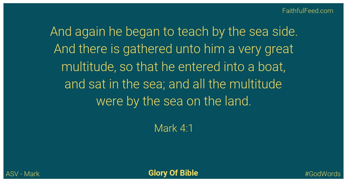 The Bible Verses from Mark Chapter 4 - Asv