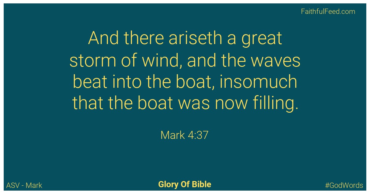 Mark 4:37 - Asv