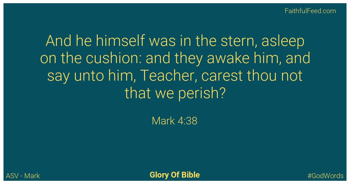 Mark 4:38 - Asv