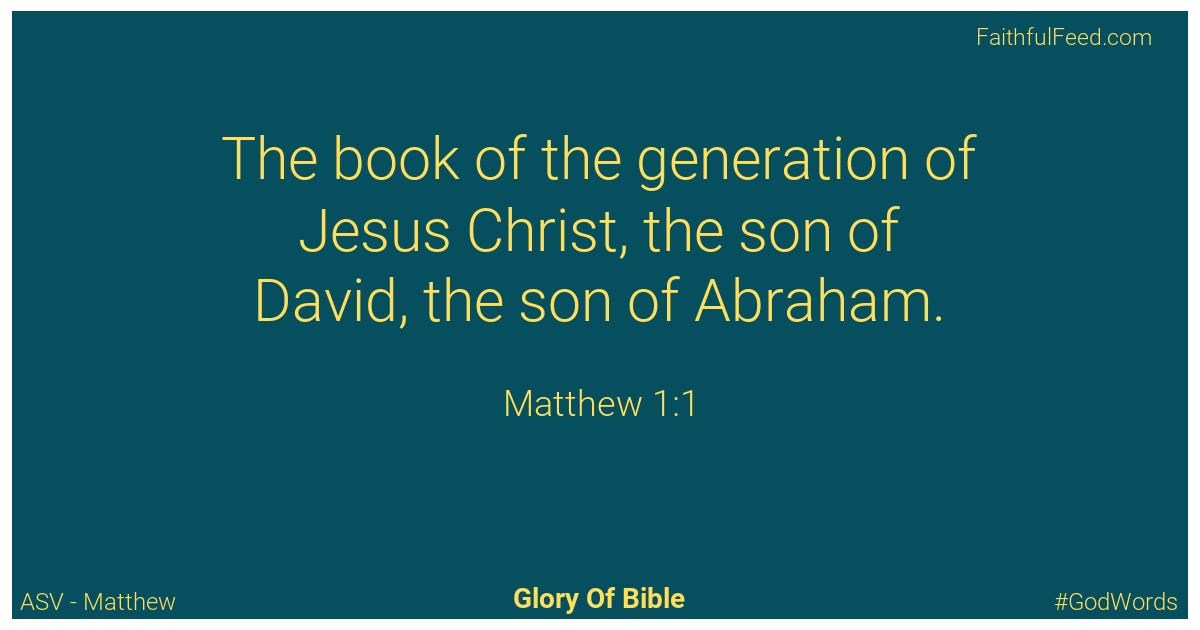 The Bible Verses from Matthew Chapter 1 - Asv