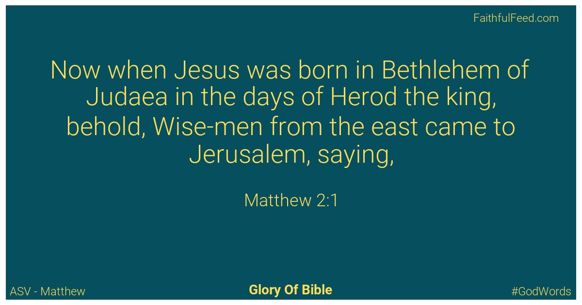 The Bible Verses from Matthew Chapter 2 - Asv