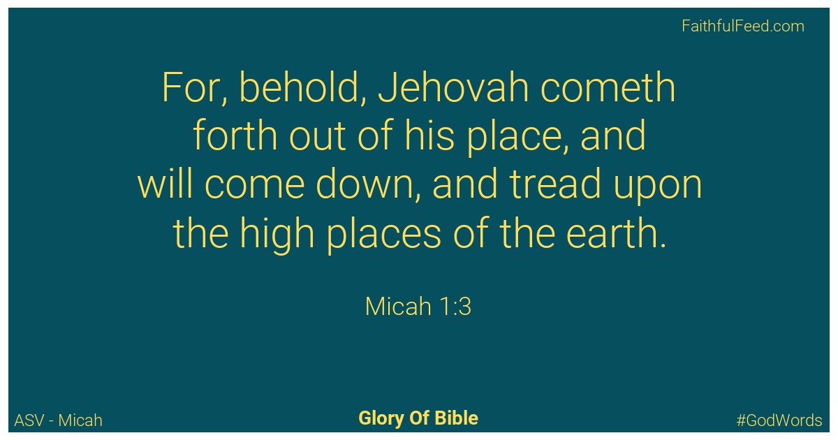 Micah 1:3 - Asv