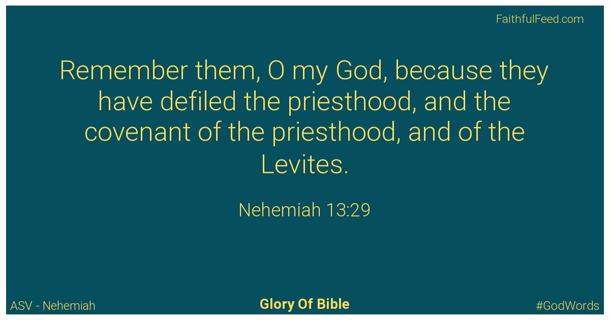 Nehemiah 13:29 - Asv