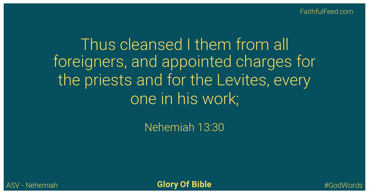 Nehemiah 13:30 - Asv