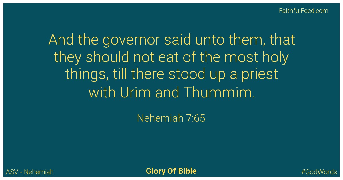 Nehemiah 7:65 - Asv