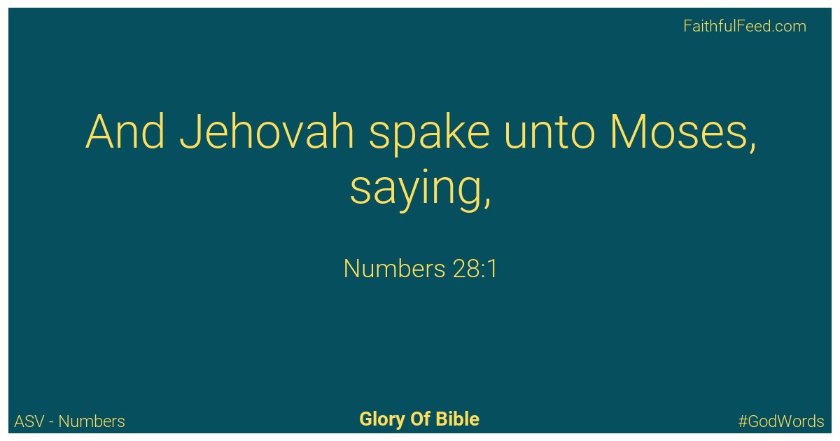 Numbers 28:1 - Asv