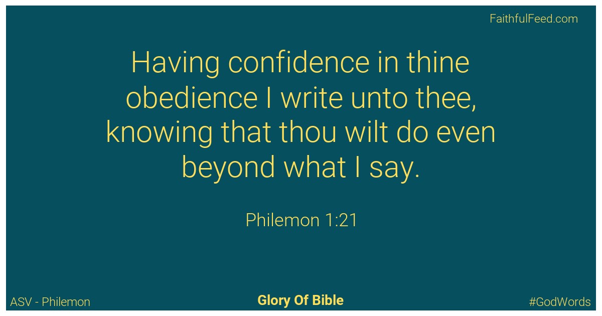 The Bible Chapters from Philemon - Asv