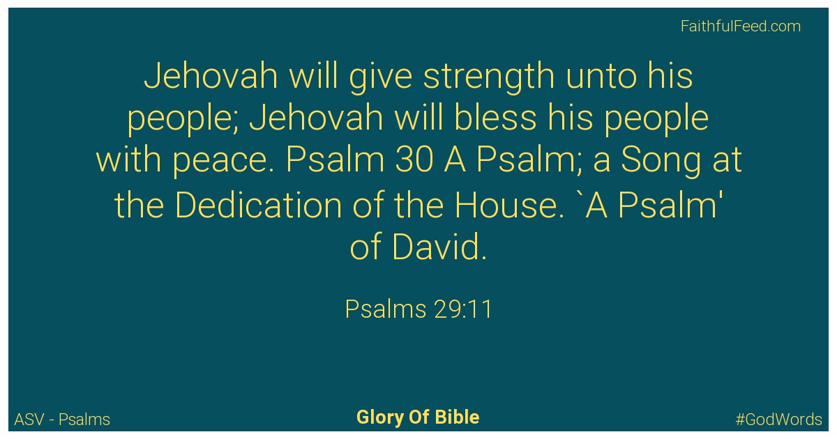 Psalms 29:11 - Asv