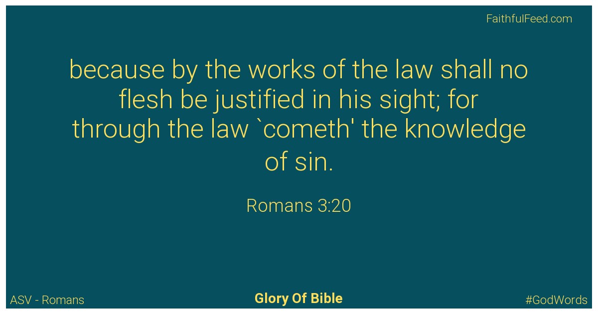 Romans 3:20 - Asv