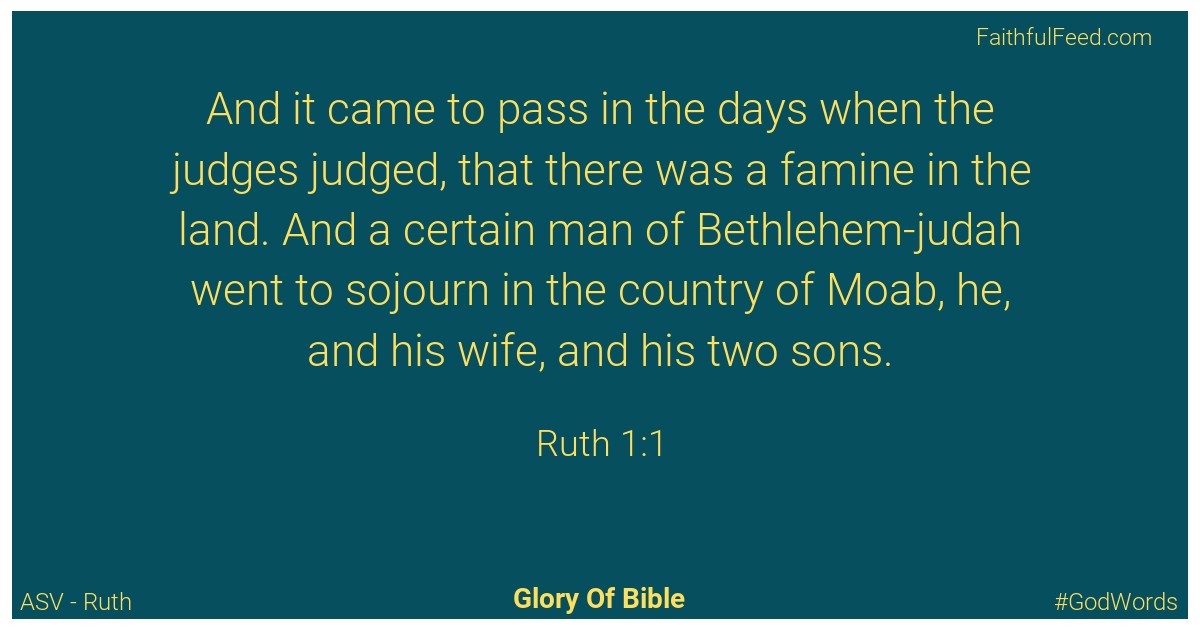 Ruth 1:1 - Asv