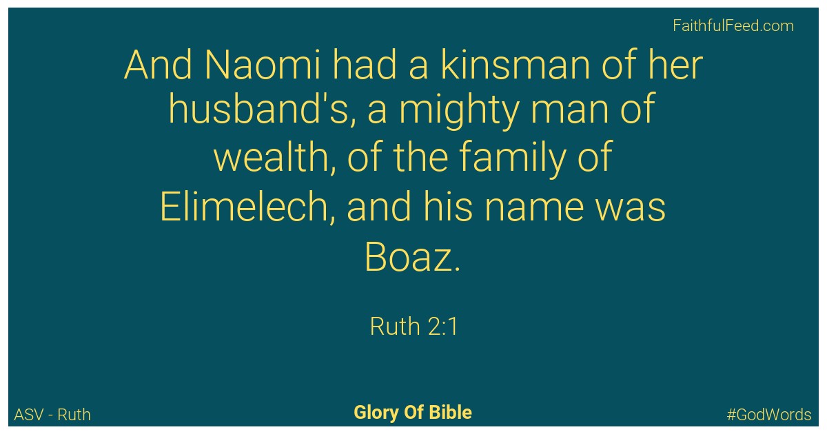 Ruth 2:1 - Asv