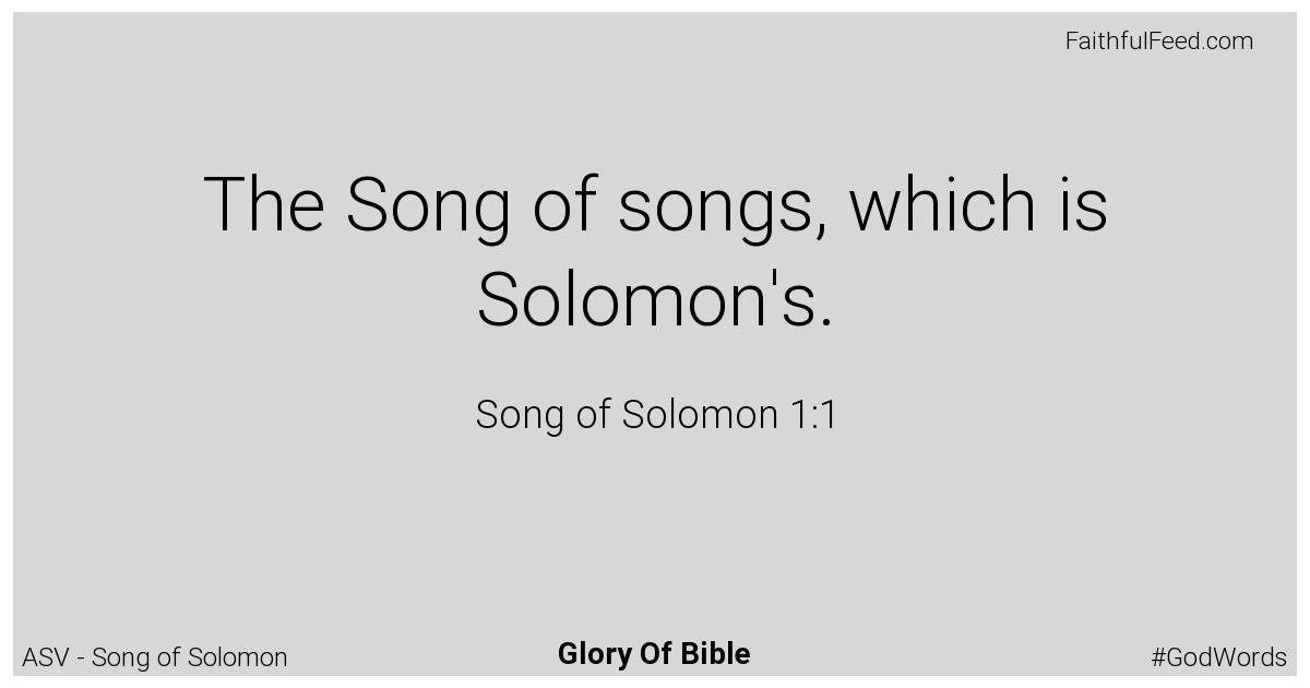Song-of-solomon 1:1 - Asv