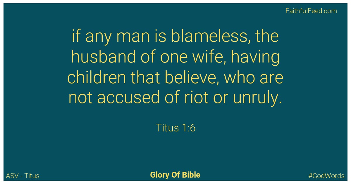 Titus 1:6 - Asv