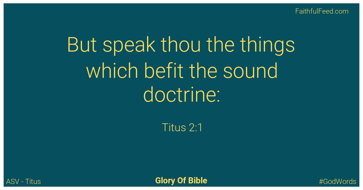 Titus 2:1 - Asv
