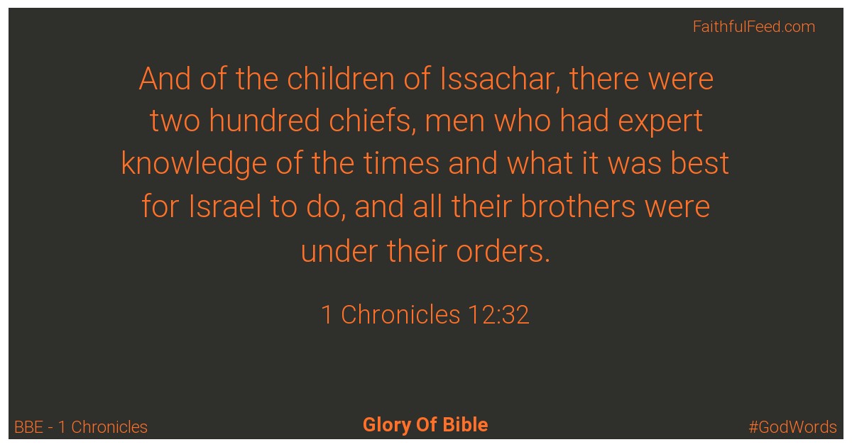 1-chronicles 12:32 - Bbe