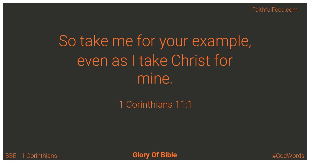 1-corinthians 11:1 - Bbe