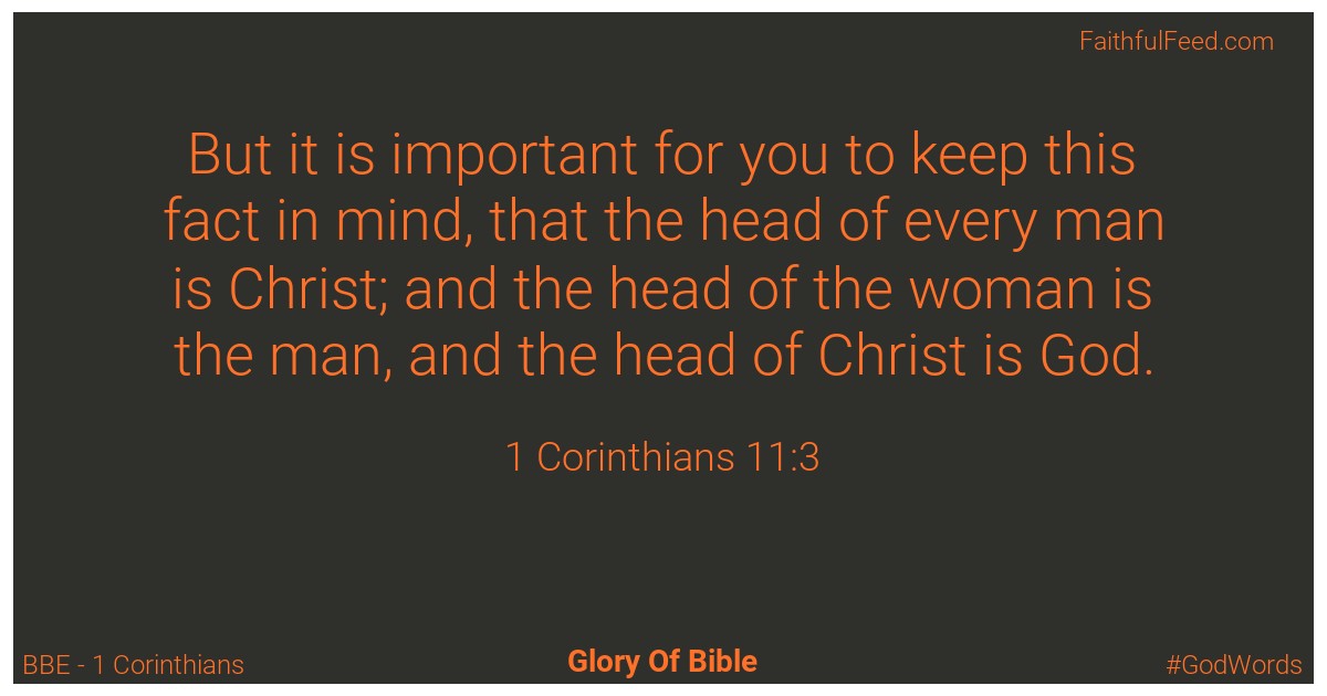 1-corinthians 11:3 - Bbe