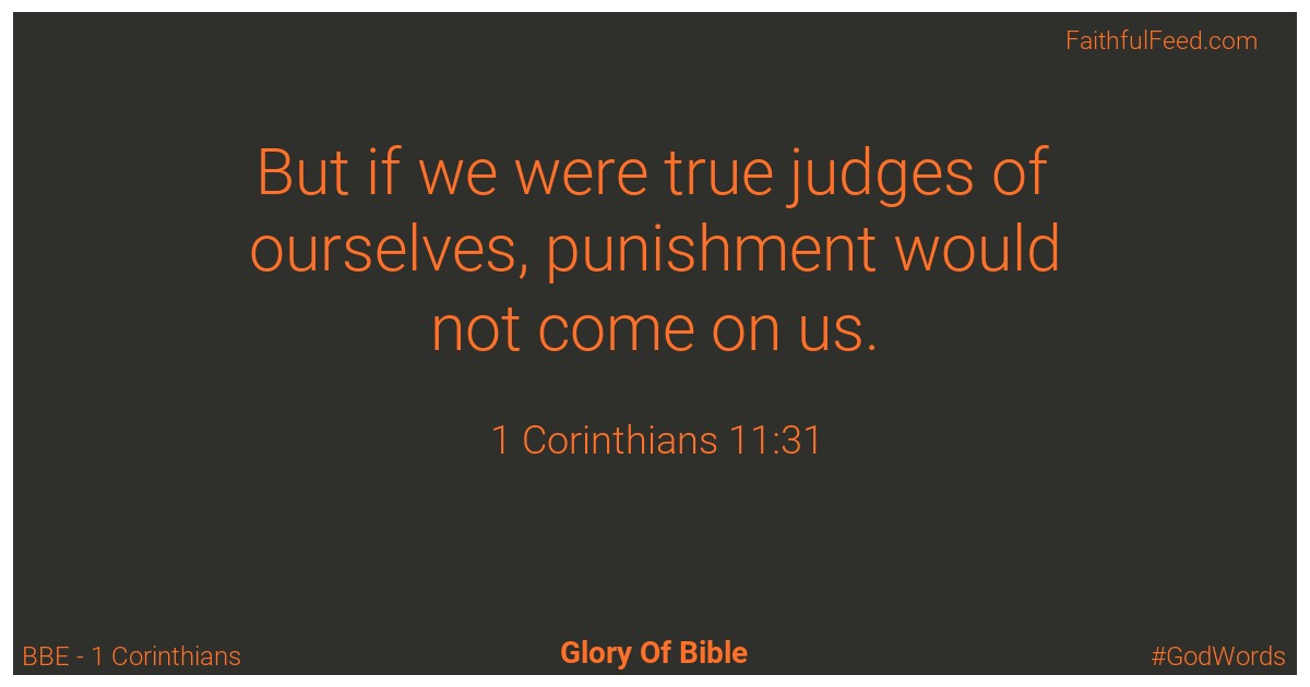 1-corinthians 11:31 - Bbe