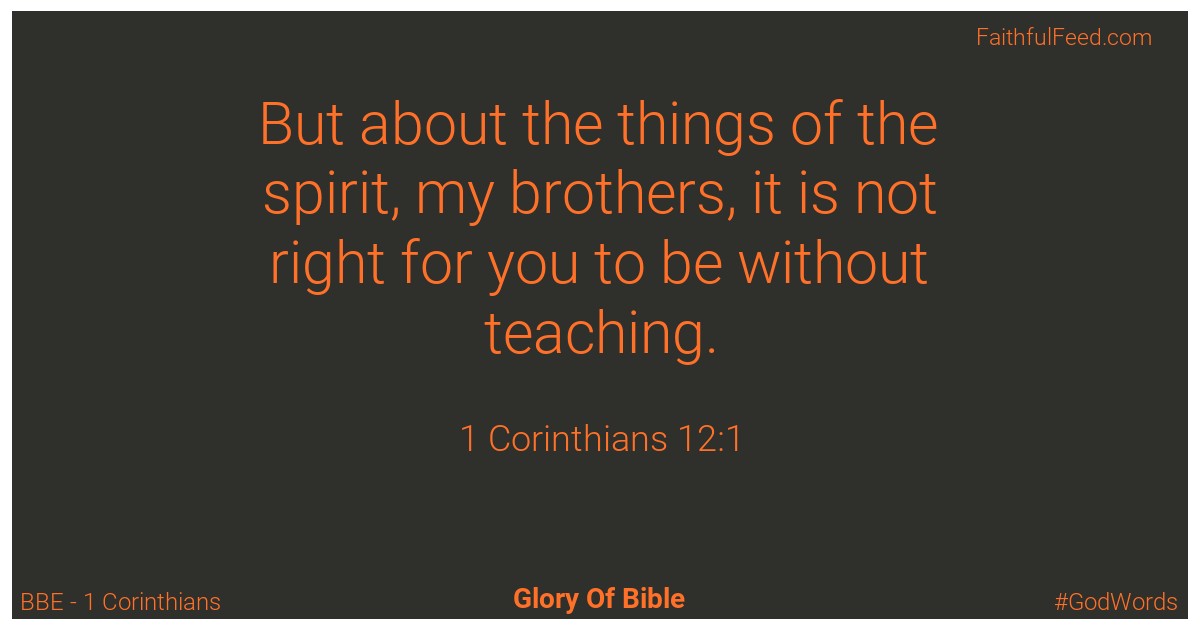 The Bible Verses from 1-corinthians Chapter 12 - Bbe