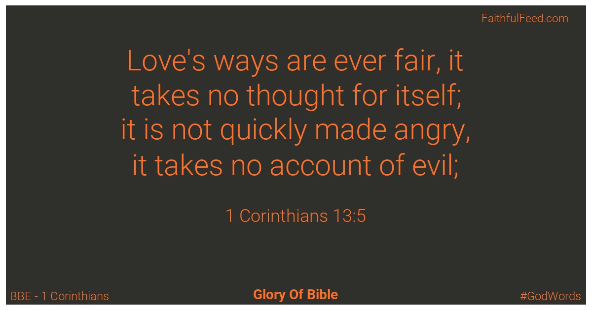 1-corinthians 13:5 - Bbe