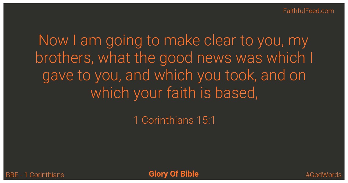 1-corinthians 15:1 - Bbe