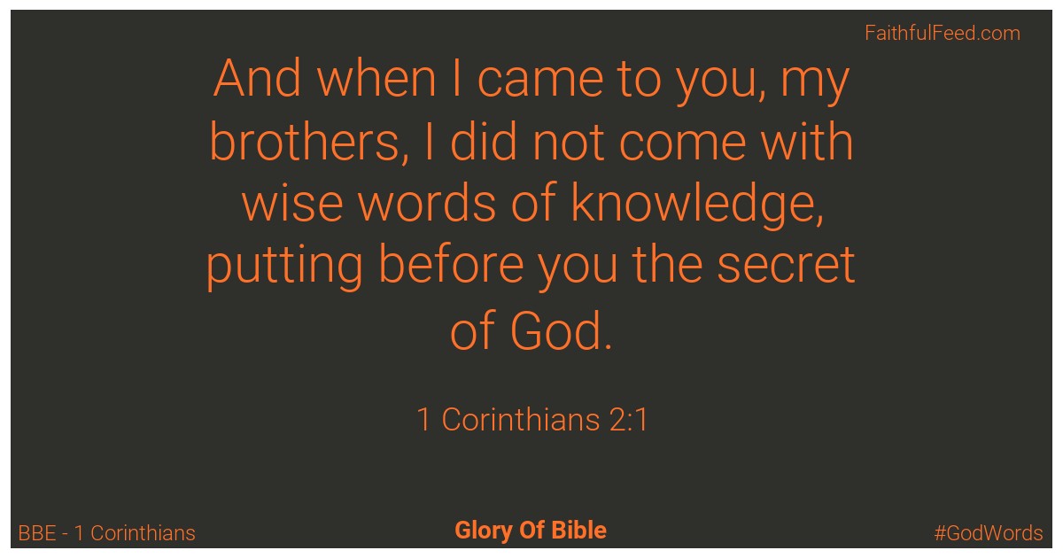 The Bible Verses from 1-corinthians Chapter 2 - Bbe