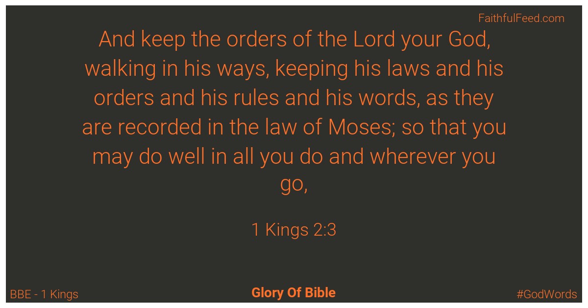 1-kings 2:3 - Bbe