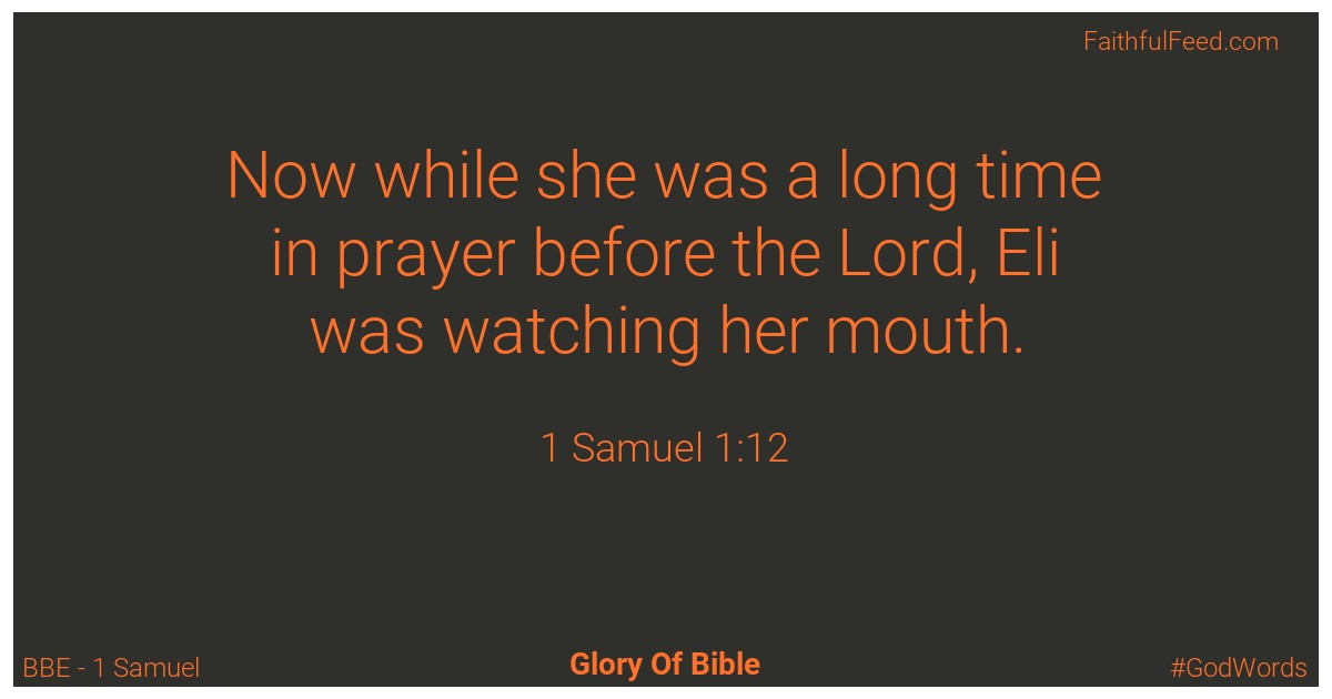 1-samuel 1:12 - Bbe