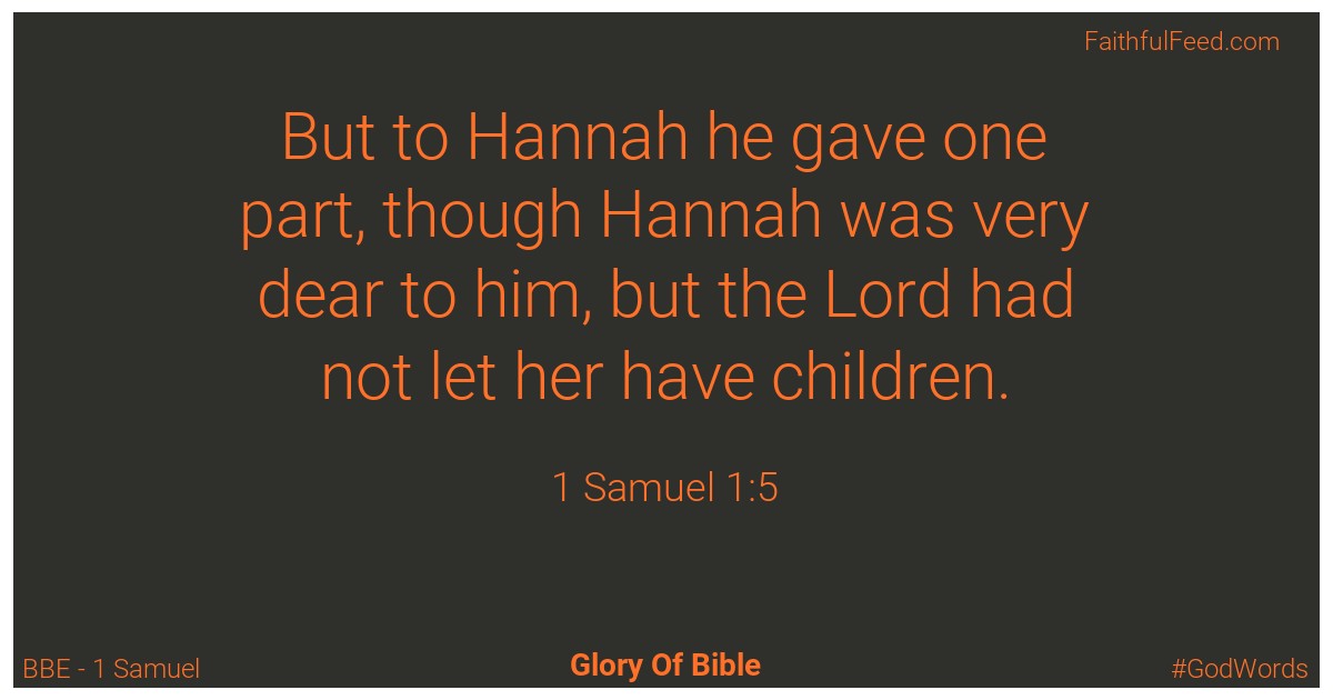 1-samuel 1:5 - Bbe