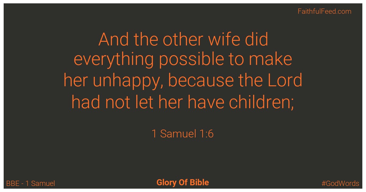 1-samuel 1:6 - Bbe