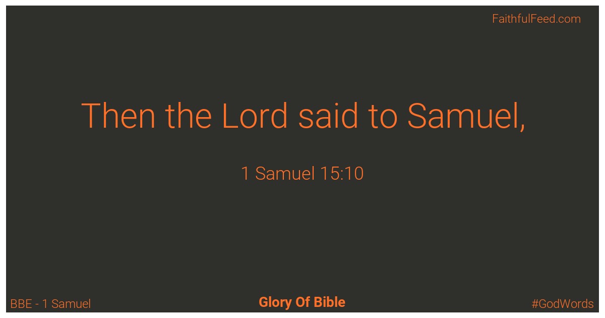 1-samuel 15:10 - Bbe