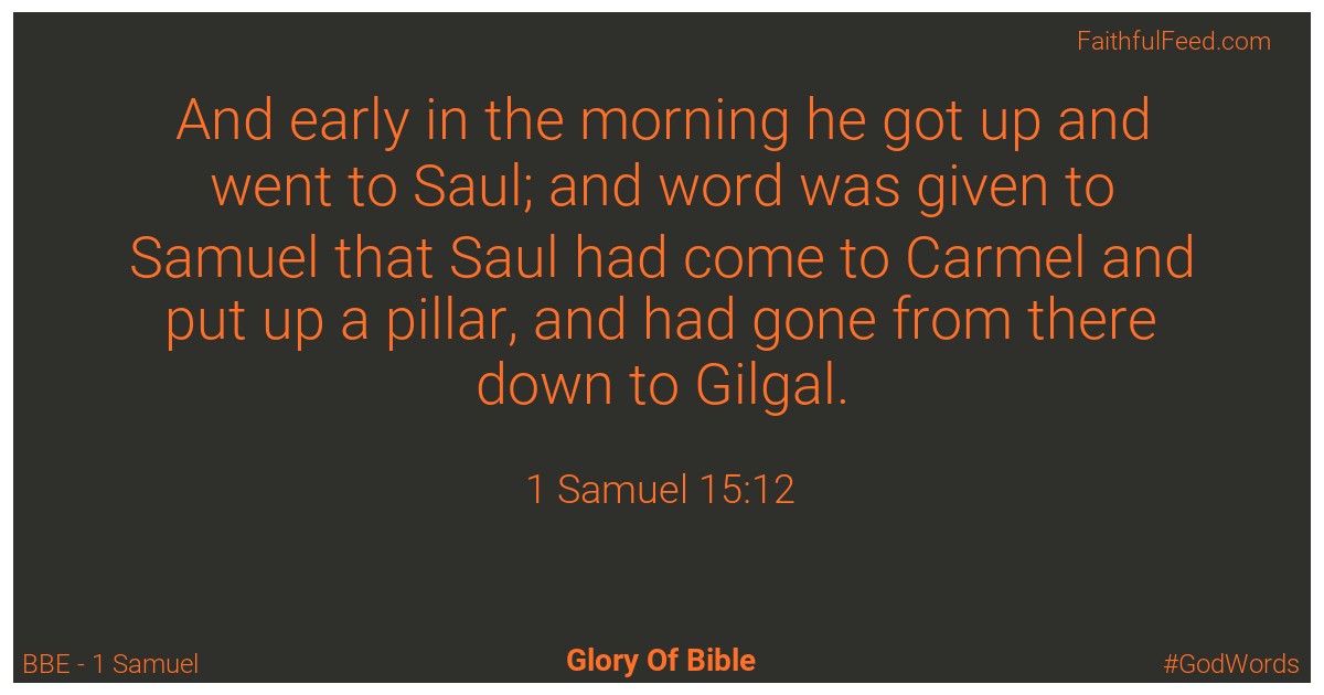 1-samuel 15:12 - Bbe