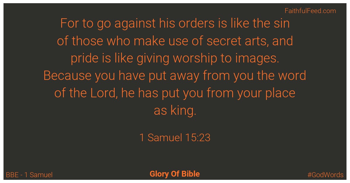 1-samuel 15:23 - Bbe