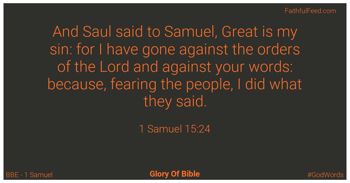 1-samuel 15:24 - Bbe