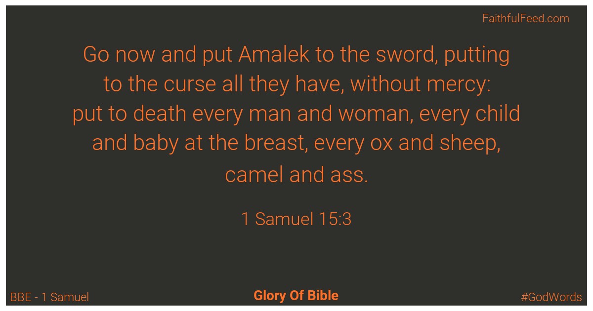1-samuel 15:3 - Bbe
