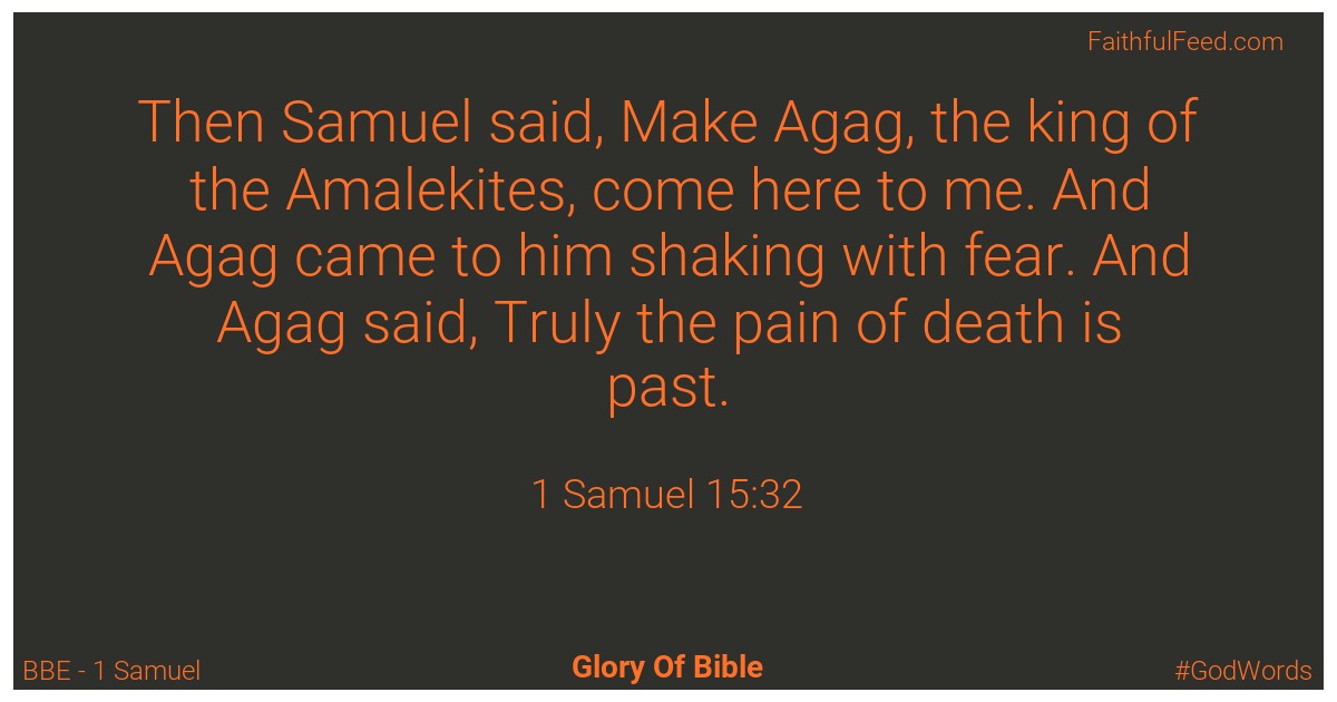 1-samuel 15:32 - Bbe