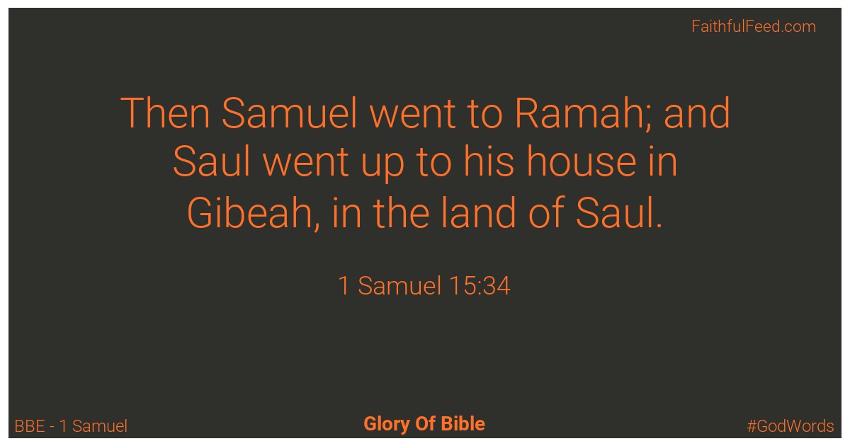 1-samuel 15:34 - Bbe