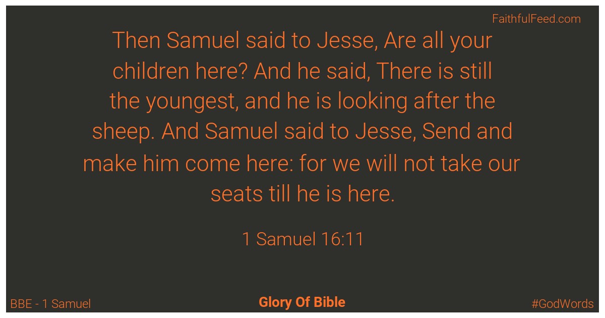 1-samuel 16:11 - Bbe