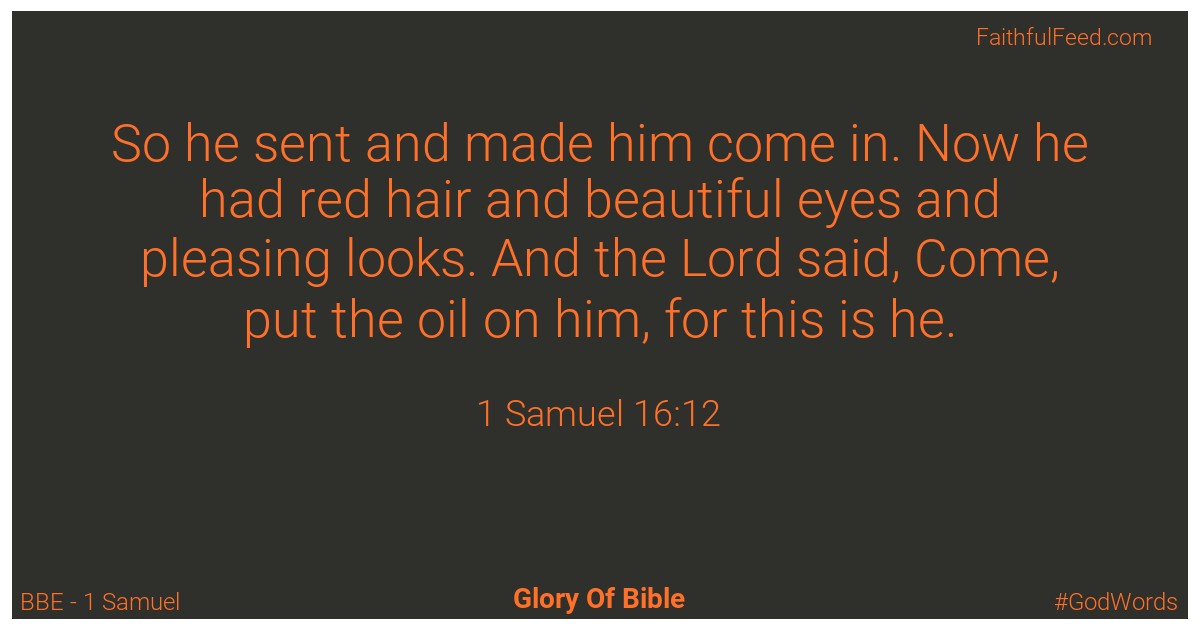 1-samuel 16:12 - Bbe