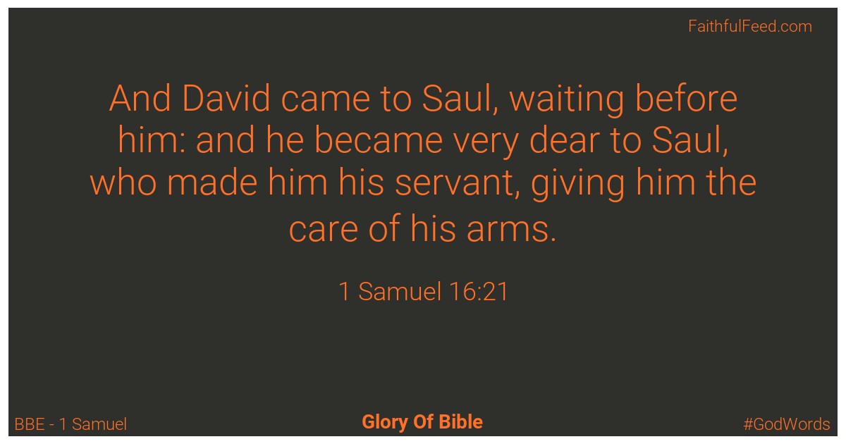 1-samuel 16:21 - Bbe