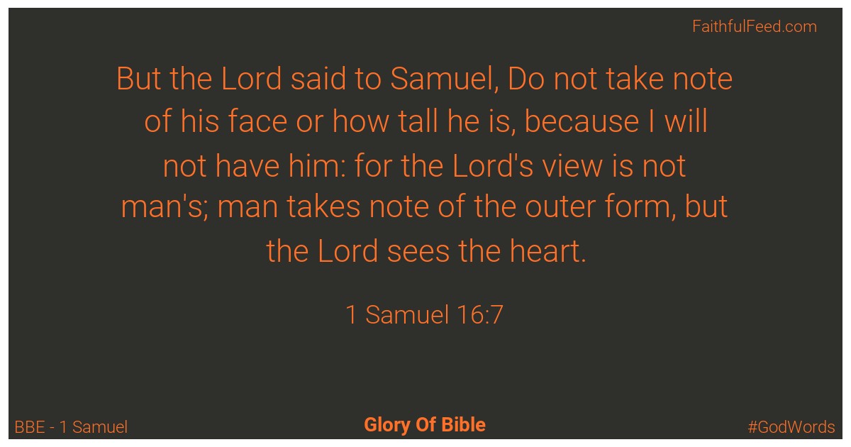 1-samuel 16:7 - Bbe