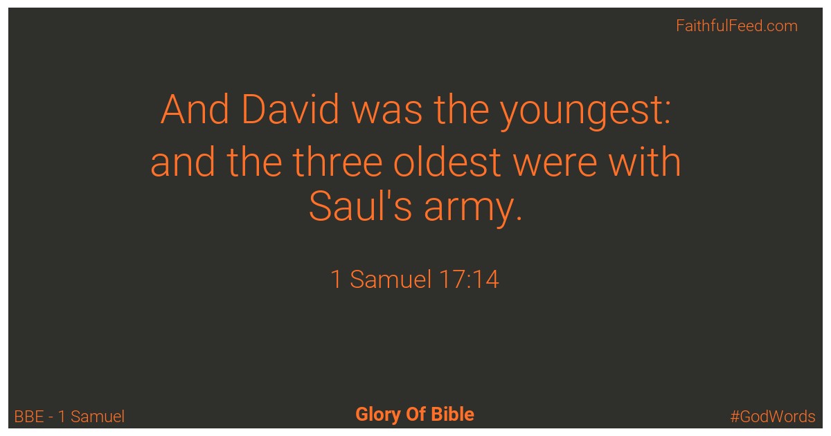 1-samuel 17:14 - Bbe