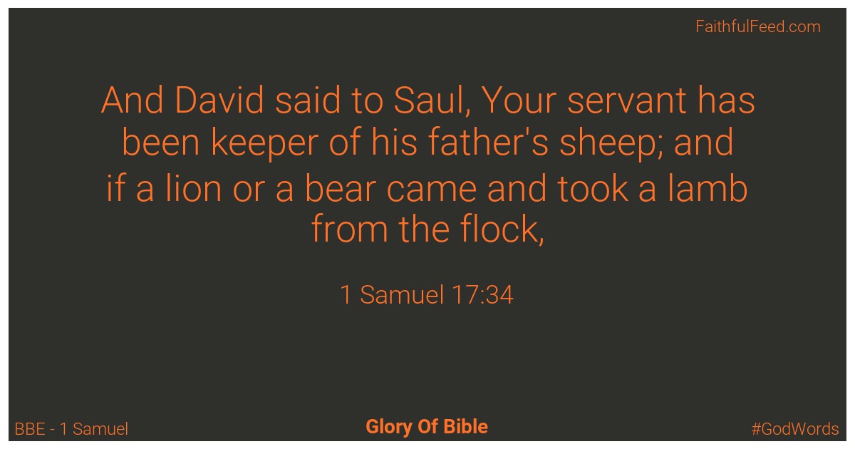 1-samuel 17:34 - Bbe